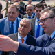 Prikaz moči srbske vojske si je z Vučićem ogledal tudi Orban