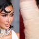 Kim Kardashian zlomljen gleženj zdravi v mavcu, ki ima obliko čevlja s peto
