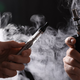 Med razpravo o zakonu pred DZ protestno uparili še 'zadnjo' e-cigareto