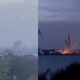 FOTO in VIDEO: Ukrajinske rakete zadele ladjedelnico na polotoku Krim