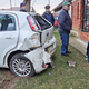 FOTO in VIDEO: Grozljiva prometna nesreča, voznica prebila zid otroške sobe