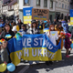 Ukrajinski begunci v Ljubljani zahtevali konec ruskih grozodejstev