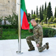 Azerbajdžanski predsednik v Gorskem Karabahu dvignil azerbajdžansko zastavo