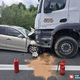 (FOTO) Čelno trčenje na Štajerskem: V nesreči huje poškodovana voznica, nenadoma je zapeljala v tovornjak
